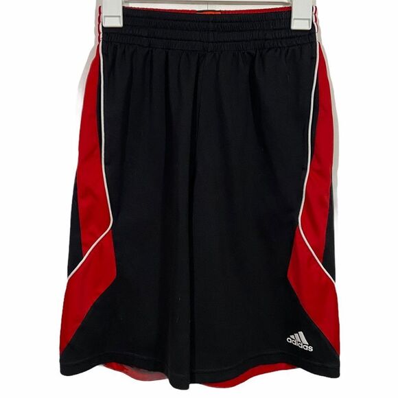 Adidas Red & Black Athletic Basketball Shorts - Picture 1 of 3